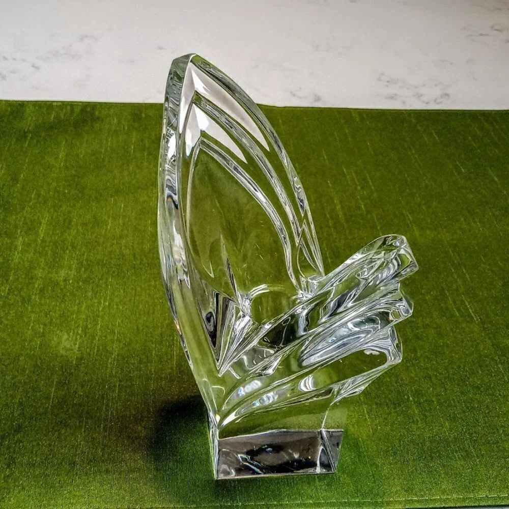 Mikasa Crystal Art Deco Fan Shape Candle Holder